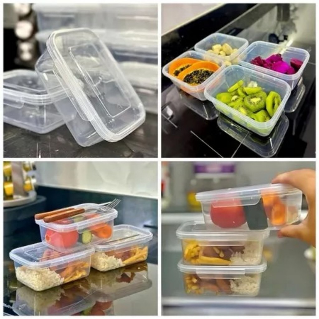 Kit 10 Marmita conjunto Potes 750ml com Travas Laterais BPA FREE - Alimentos organizadores de congelador
