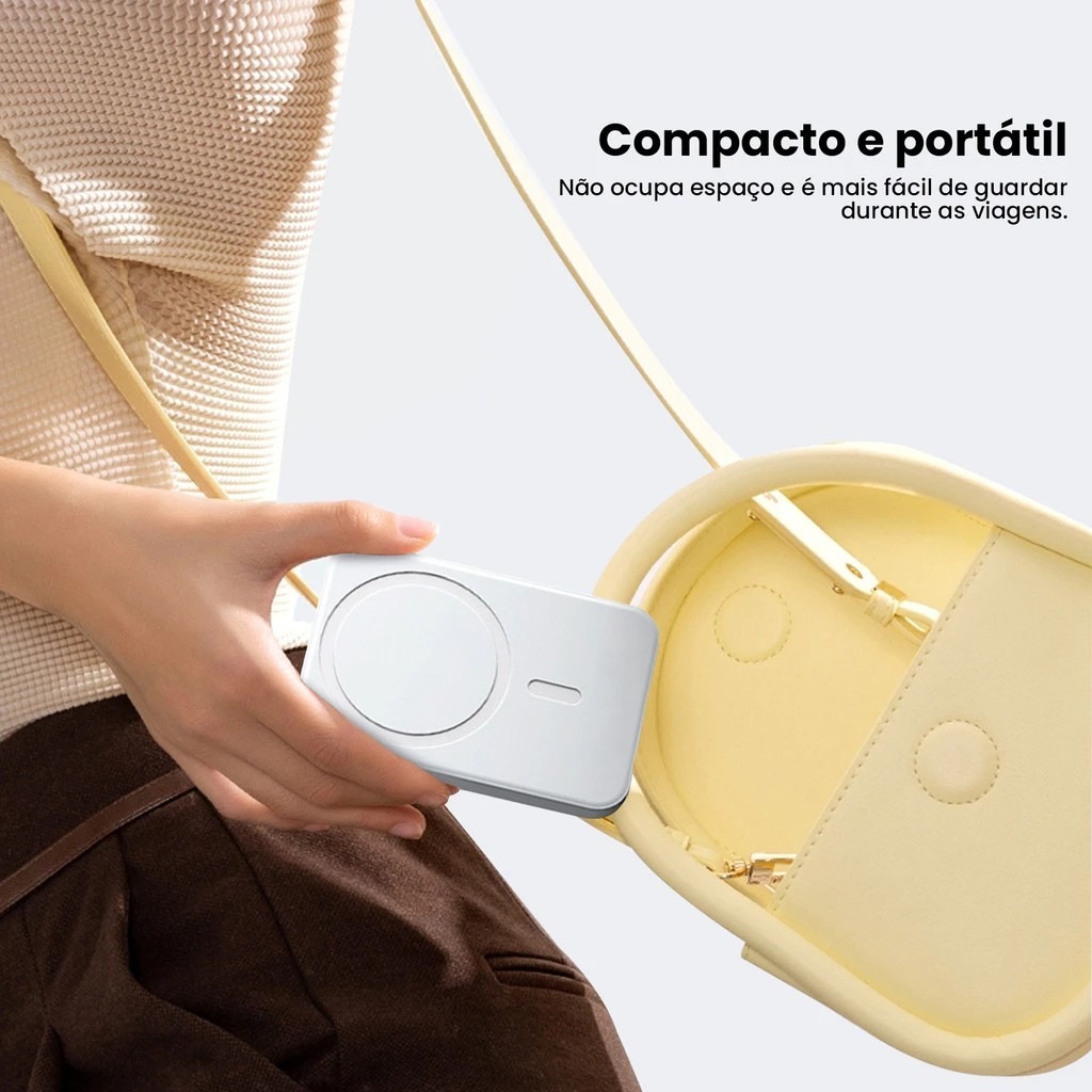 Carregador Portátil Indução para iPhone/Android Magsafe Apple Sem fio Bateria Carga 5000/10000mAh